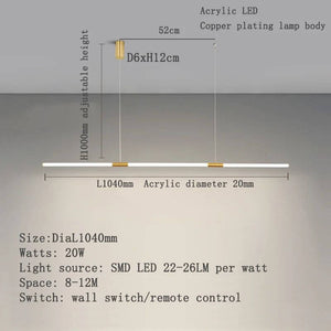 Copper Plating LED Acrylic Kitchen Island Light-Kitchen Island