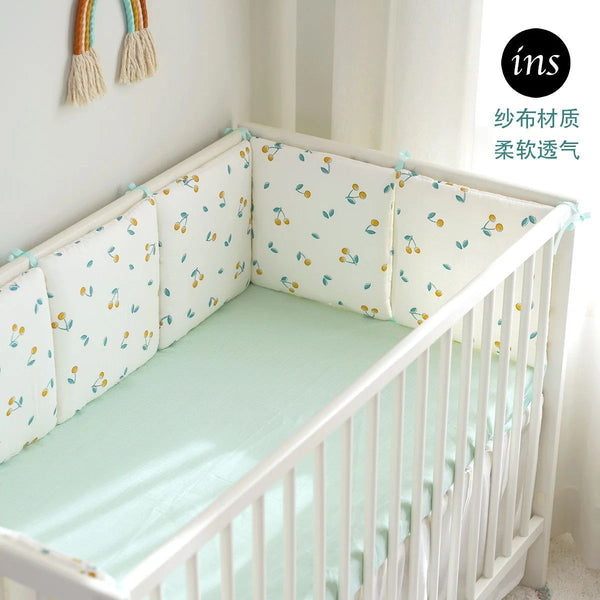 Cotton Cartoon Nursery Bedding Set - 6pcs Baby Cot Cot Bumper Combo-Crib Bumper