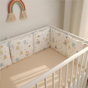 Cotton Cartoon Nursery Bedding Set - 6pcs Baby Cot Cot Bumper Combo-Crib Bumper