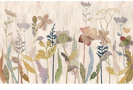Countryside Flowers Wallpaper Mural: Enhance Your Space-Flower & Leaf Wallpaper