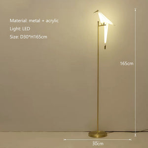 Crane The Bird LED Floor Lamp: Illuminate in Style-Floor Lamp