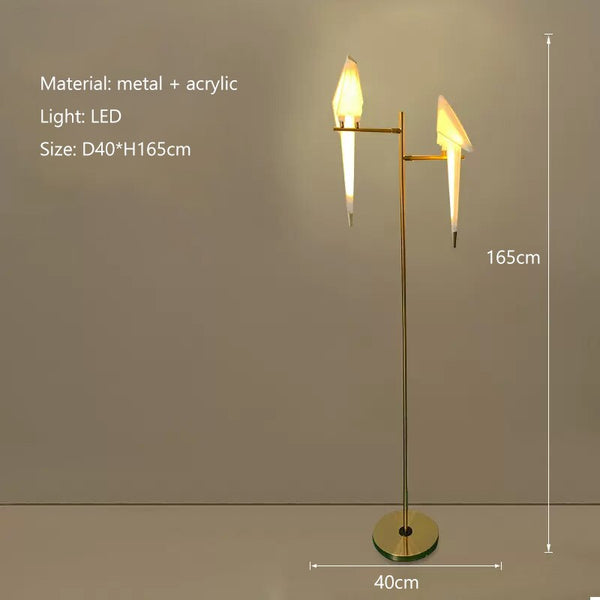 Crane The Bird LED Floor Lamp: Illuminate in Style-Floor Lamp