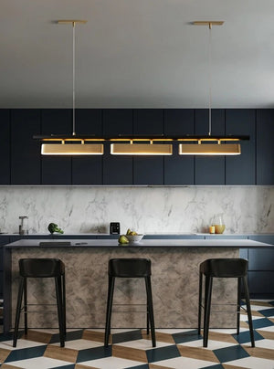 Creative Black Gold Combination Hanging Lamp-Kitchen Island