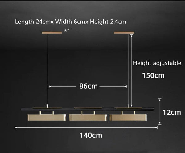 Creative Black Gold Combination Hanging Lamp-Kitchen Island