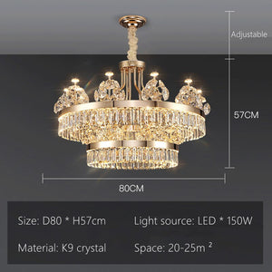 Crystal Ceiling K9 Crystal Grand Chandelier: Elegant Lighting Fixture-Ceiling Chandelier