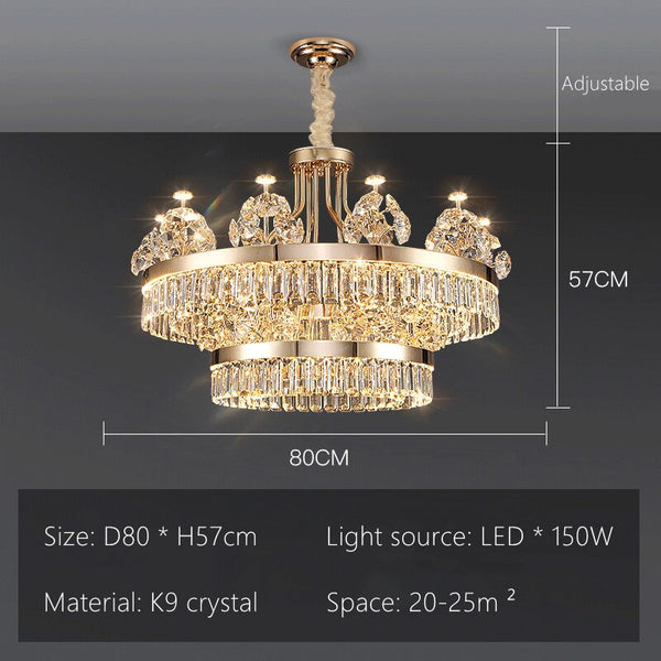 Crystal Ceiling K9 Crystal Grand Chandelier: Elegant Lighting Fixture-Ceiling Chandelier