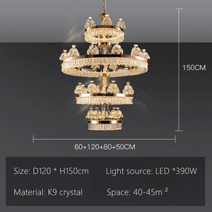 Crystal Ceiling K9 Crystal Grand Chandelier: Elegant Lighting Fixture-Ceiling Chandelier