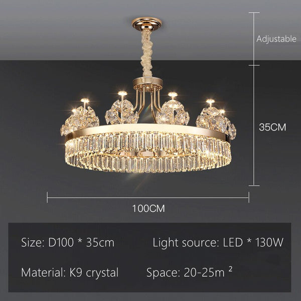 Crystal Ceiling K9 Crystal Grand Chandelier: Elegant Lighting Fixture-Ceiling Chandelier