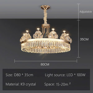 Crystal Ceiling K9 Crystal Grand Chandelier: Elegant Lighting Fixture-Ceiling Chandelier