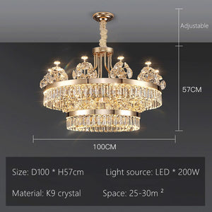 Crystal Ceiling K9 Crystal Grand Chandelier: Elegant Lighting Fixture-Ceiling Chandelier