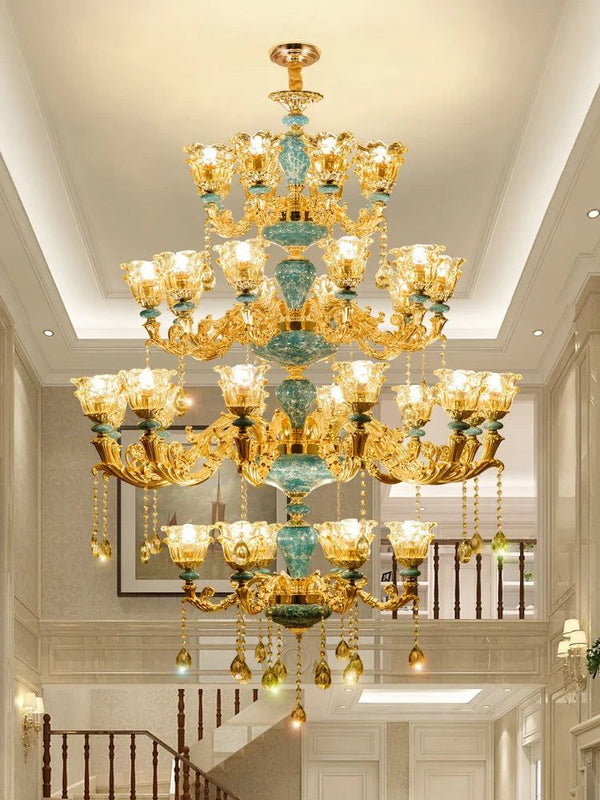 Crystal Ceramic Tier Chandelier - Elevate Your Space with Timeless Elegance-Ceiling Chandelier