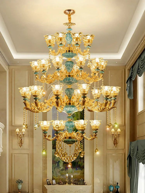 Crystal Ceramic Tier Chandelier - Elevate Your Space with Timeless Elegance-Ceiling Chandelier