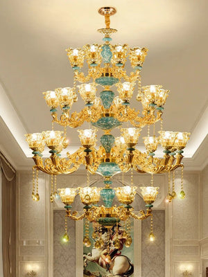 Crystal Ceramic Tier Chandelier - Elevate Your Space with Timeless Elegance-Ceiling Chandelier
