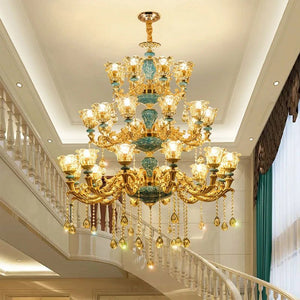 Crystal Ceramic Tier Chandelier - Elevate Your Space with Timeless Elegance-Ceiling Chandelier