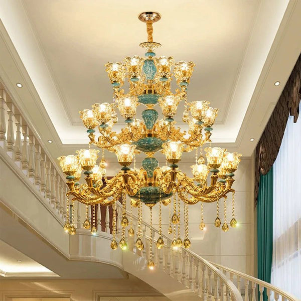 Crystal Ceramic Tier Chandelier - Elevate Your Space with Timeless Elegance-Ceiling Chandelier