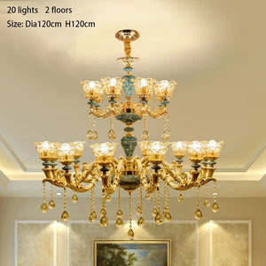 Crystal Ceramic Tier Chandelier - Elevate Your Space with Timeless Elegance-Ceiling Chandelier