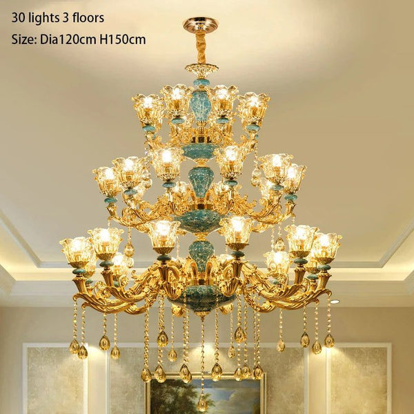 Crystal Ceramic Tier Chandelier - Elevate Your Space with Timeless Elegance-Ceiling Chandelier