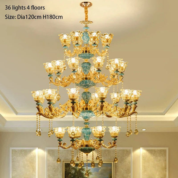 Crystal Ceramic Tier Chandelier - Elevate Your Space with Timeless Elegance-Ceiling Chandelier