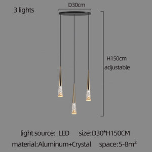 Crystal Cones Staircase Chandelier - Stunning Ambiance-Staircase Chandelier
