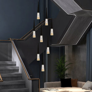 Crystal Cones Staircase Chandelier - Stunning Ambiance-Staircase Chandelier