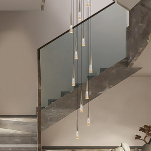 Crystal Cones Staircase Chandelier - Stunning Ambiance-Staircase Chandelier