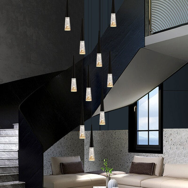 Crystal Cones Staircase Chandelier - Stunning Ambiance-Staircase Chandelier