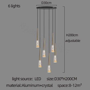 Crystal Cones Staircase Chandelier - Stunning Ambiance-Staircase Chandelier
