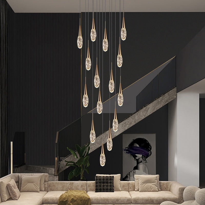 Crystal Cones Staircase Chandelier – Stunning Elegance-Staircase Chandelier