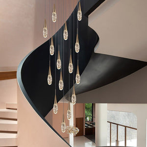 Crystal Cones Staircase Chandelier – Stunning Elegance-Staircase Chandelier