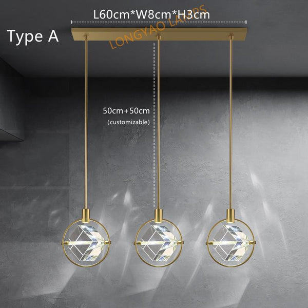 Crystal Cube LED Rotatable Pendant Chandelier-Pendant Lights