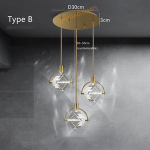 Crystal Cube LED Rotatable Pendant Chandelier-Pendant Lights