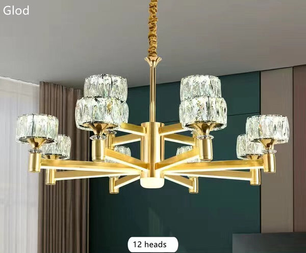 Crystal Cylinders LED Chandelier - Modern Lighting-Ceiling Chandelier