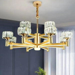 Crystal Cylinders LED Chandelier - Modern Lighting-Ceiling Chandelier