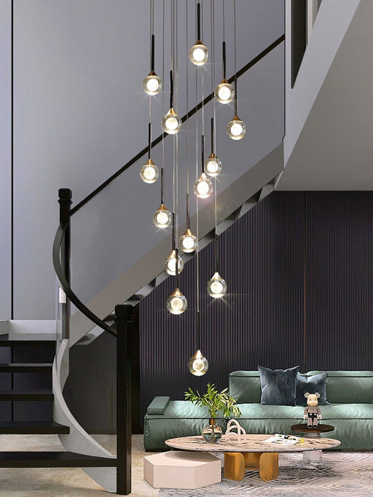 Crystal Drops Chandelier - Beautiful Lighting for Any Space-Staircase Chandelier