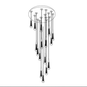 Crystal Drops Staircase Chandelier: Elegant Lighting-Staircase Chandelier