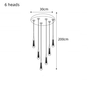 Crystal Drops Staircase Chandelier: Elegant Lighting-Staircase Chandelier