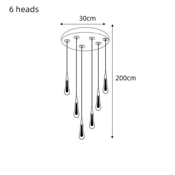 Crystal Drops Staircase Chandelier: Elegant Lighting-Staircase Chandelier