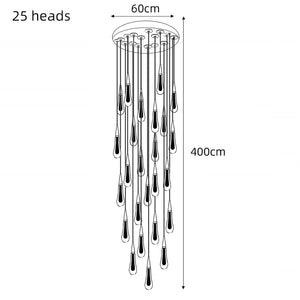 Crystal Drops Staircase Chandelier: Elegant Lighting-Staircase Chandelier
