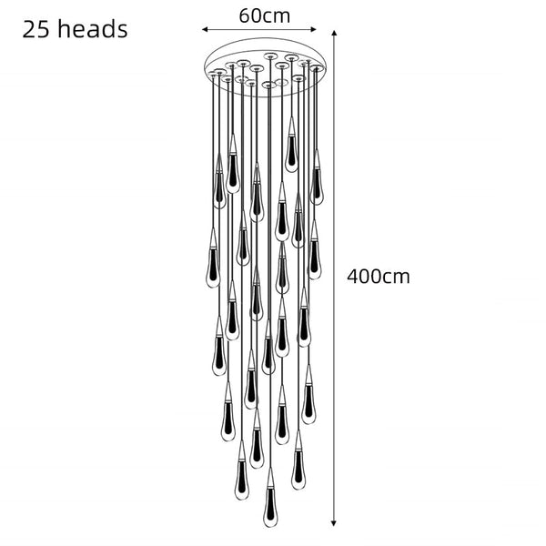 Crystal Drops Staircase Chandelier: Elegant Lighting-Staircase Chandelier