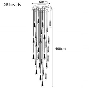 Crystal Drops Staircase Chandelier: Elegant Lighting-Staircase Chandelier