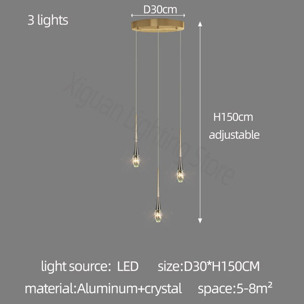 Crystal Drops Staircase Chandelier - Exquisite Home Lighting-Staircase Chandelier