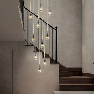Crystal Drops Staircase Chandelier - Exquisite Home Lighting-Staircase Chandelier
