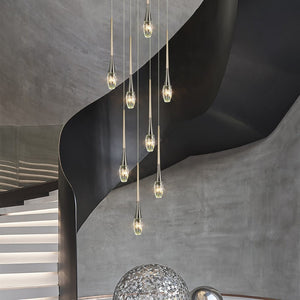Crystal Drops Staircase Chandelier - Exquisite Home Lighting-Staircase Chandelier