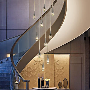 Crystal Drops Staircase Chandelier - Exquisite Home Lighting-Staircase Chandelier