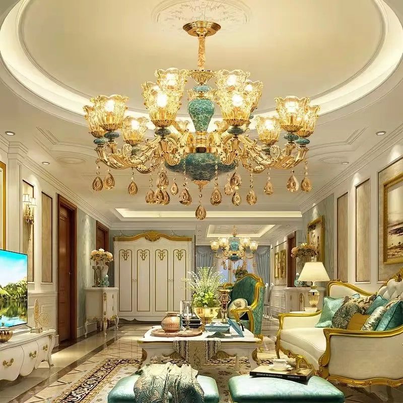 Crystal Elegance Chandelier - K9 Crystal Ceramic Atmosphere Chandelier-Ceiling Chandelier