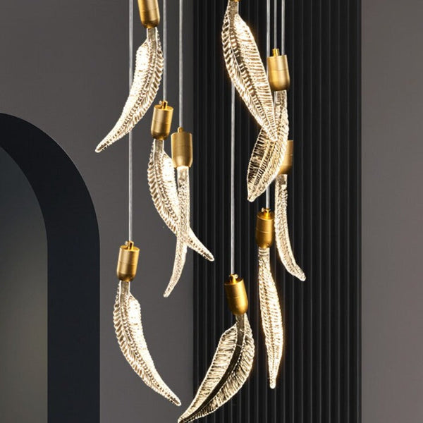 Crystal Feather Chandelier - Exquisite Lighting Décor-Ceiling Chandelier