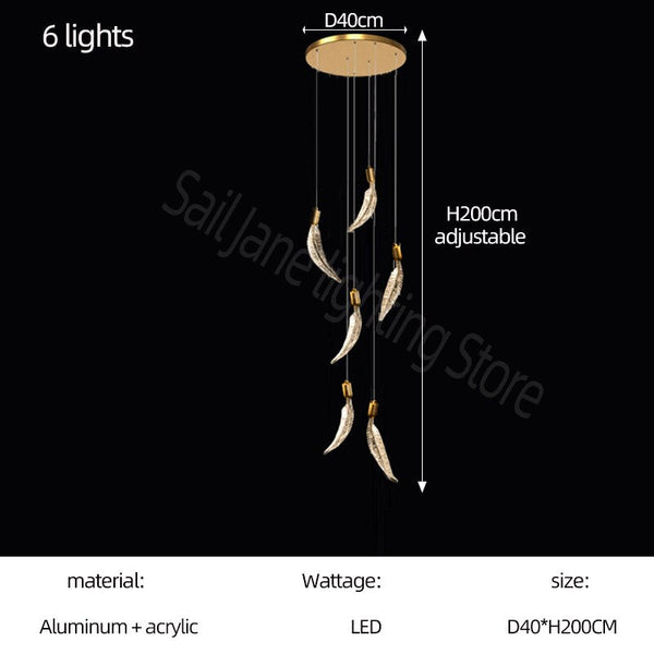 Crystal Feather Chandelier - Exquisite Lighting Décor-Ceiling Chandelier