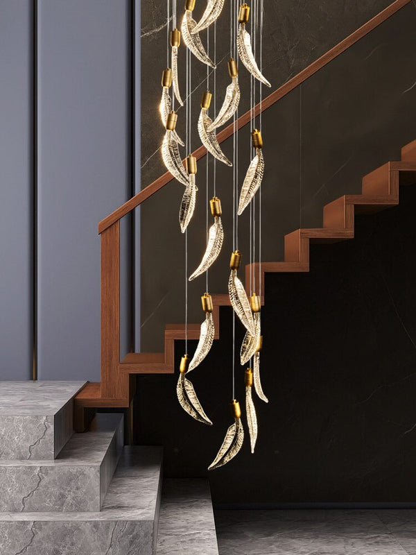 Crystal Feather Chandelier - Exquisite Lighting Décor-Ceiling Chandelier