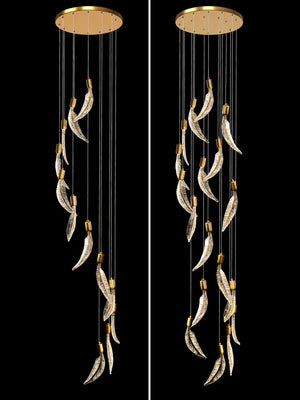 Crystal Feather Chandelier - Exquisite Lighting Décor-Ceiling Chandelier