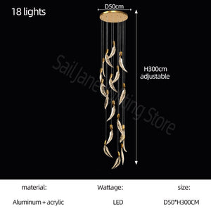 Crystal Feather Chandelier - Exquisite Lighting Décor-Ceiling Chandelier